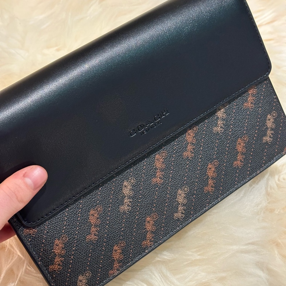 Coach Turner Flap Crossbody in Black Horse and Carriage Print